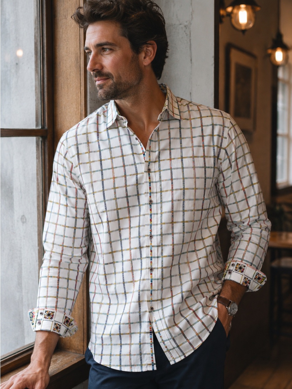 ROBERT GRAHAM, the Multicolor stripped shirt!